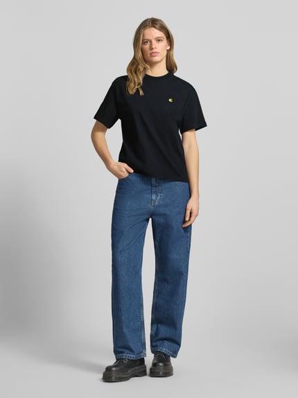 Carhartt Work In Progress T-Shirt mit Label-Stitching Black 1