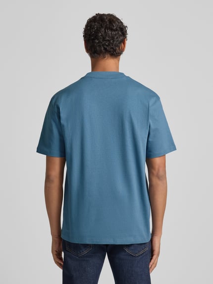 HUGO Relaxed Fit T-Shirt aus reiner Baumwolle Modell 'DAPOLINO' Rauchblau 5