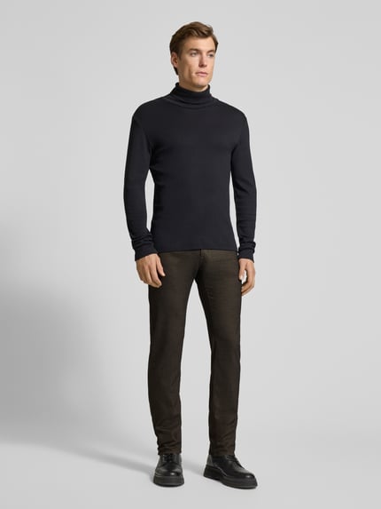 Pierre Cardin Slim Fit Stoffhose mit Viskose-Anteil Modell 'Lyon' Dunkelbraun 1