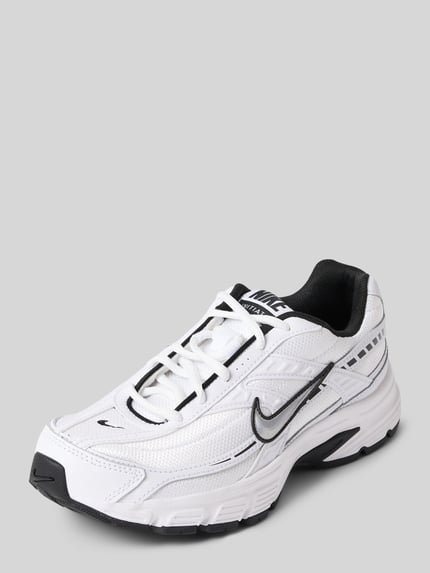 Produktfoto, Sneaker mit Logo Modell 'Initiator' van Nike, dames sneaker met afgeronde punt, vetersluiting, logoprint, rubberzool, hakhoogte maat 40: 4 cm, schachthoogte maat 40: 6 cm, schachtbreedte maat 40: 8 cm, wit met zwarte accenten, dynamische lijnen, gladde textuur