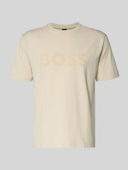 T-shirt o kroju regular fit z mieszanki bawełny model „ICONIC” Shop The Look MANNEQUINE