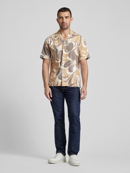 JACK & JONES Premium Regular fit vrijetijdsoverhemd met katoen, model 'LAPALMA' Lichtbruin - 1