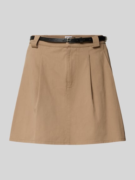 Jake*s Casual Minirock aus reiner Baumwolle mit Bundfalten Hellbraun 2