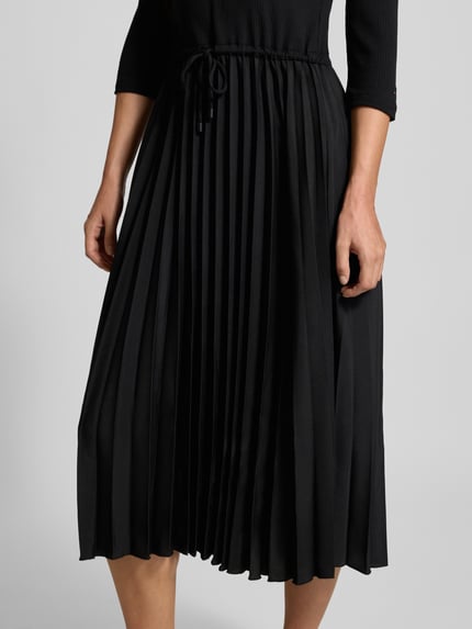 Tommy Hilfiger Sukienka casualowa taliowana z mieszanki wiskozy BLACK 3