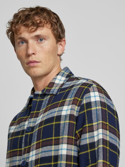 KnowledgeCotton Apparel Regular Fit Hemdjacke mit Kentkragen Blau 3