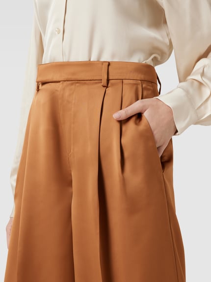 Lauren Ralph Lauren Spodnie w kant z zakładkami w pasie model ‘NAHVA’ Miedziany 3