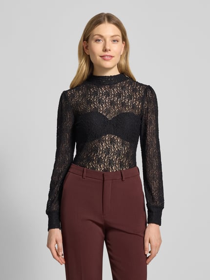 Christian Berg Woman Longsleeve im semitransparentem Design Black 4