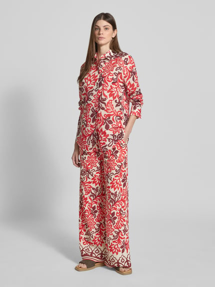MANGO Regular Fit Bluse im Allover-Look Modell 'JULIA' Rot 1