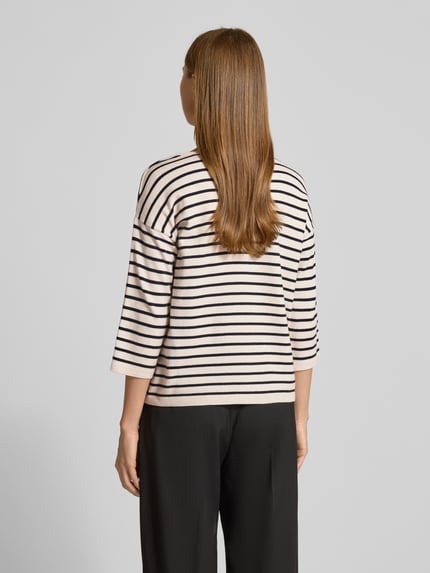 Milano Italy Strickpullover mit 3/4-Arm Offwhite 5