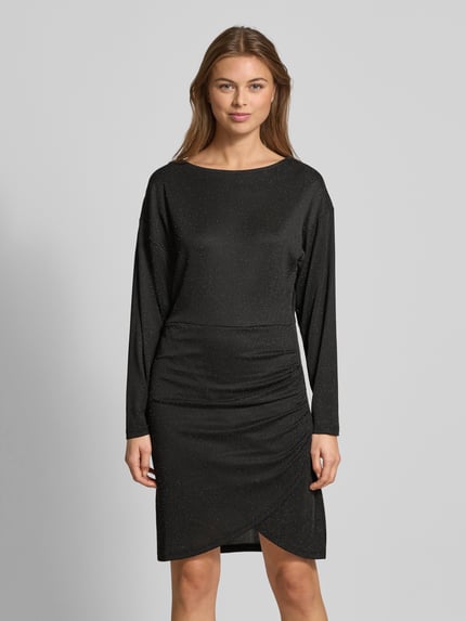 b.young Jurk met rimpelingen model 'Syrene' Zwart - 4