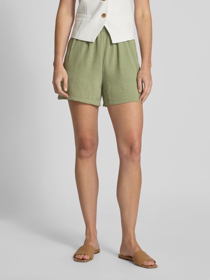 VILA Korte broek met elastische band, model 'JOSA' Rietgroen - 4