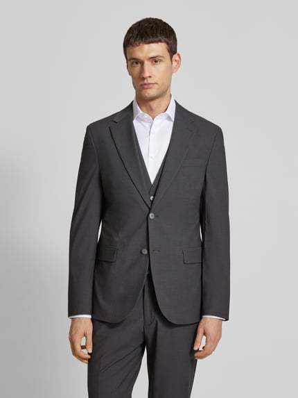 MCNEAL Slim fit 2-knoops colbert met klepzakken Antraciet - 4