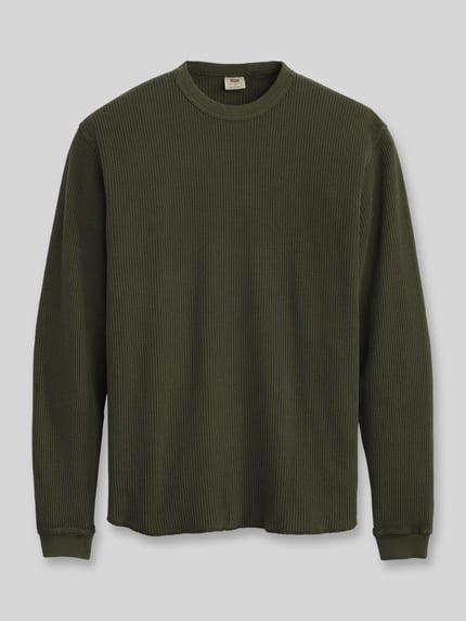 Levi's® Relaxed Fit Langarmshirt aus reiner Baumwolle Modell 'THERMAL TEE GARMEN' Khaki 2