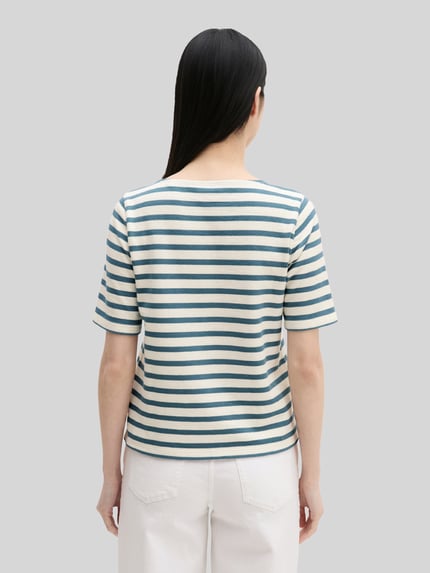Marc O'Polo Relaxed Fit T-Shirt aus reiner Baumwolle Petrol 5
