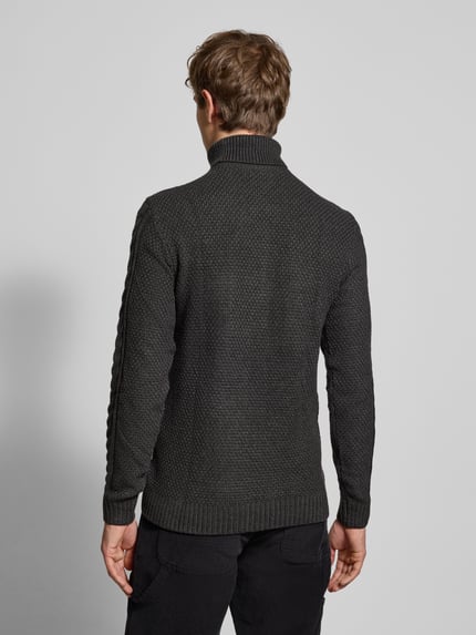 Blend Strickpullover mit Rollkragen Modell 'BASIM' Anthrazit 5