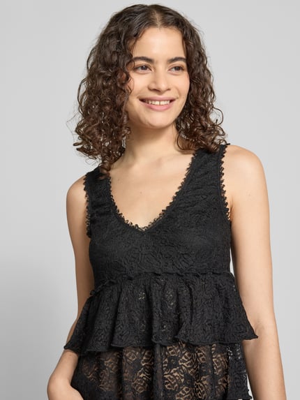 REVIEW Top aus Spitze mit V-Ausschnitt Black 3