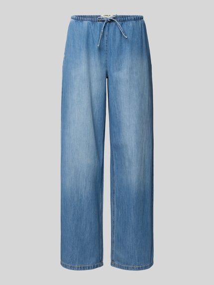 Productfoto, Wide Leg Jeans uit katoen-lyocellmix model 'LARIA' van Only, denim look, wide leg fit, label patch, vijf zakken, knoop- en ritssluiting, riemlussen