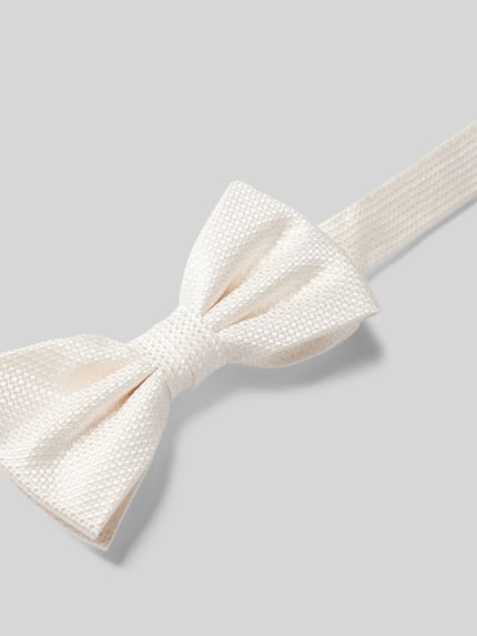 Prince Bowtie Fliege mit Hosenträgern im Set aus reiner Seide Weiss 2