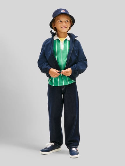 Tommy Hilfiger Kids regular fit jack met capuchon met ritssluiting Marineblauw - 1