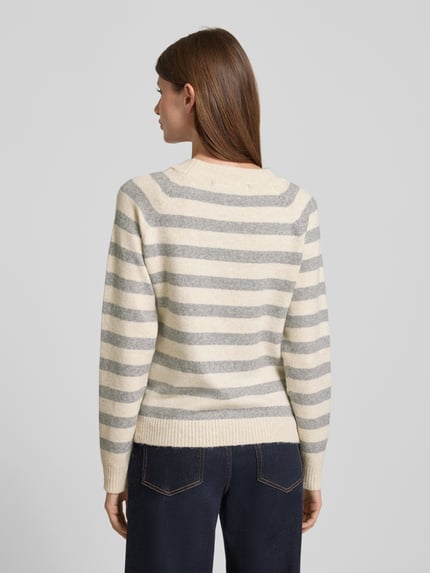VERO MODA Sweter z dzianiny o kroju regular fit z raglanowymi rękawami model ‘DOFFY’ Écru 5