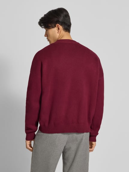 PROHIBITED Strickpullover mit Rundhalsausschnitt Bordeaux 5