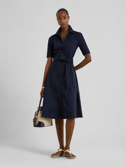 Lauren Ralph Lauren Nauwsluitende overhemdjurk van katoenmix Marineblauw - 1