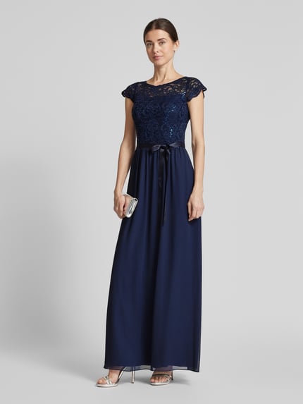 SWING Abendkleid mit Paillettenbesatz Marine 1