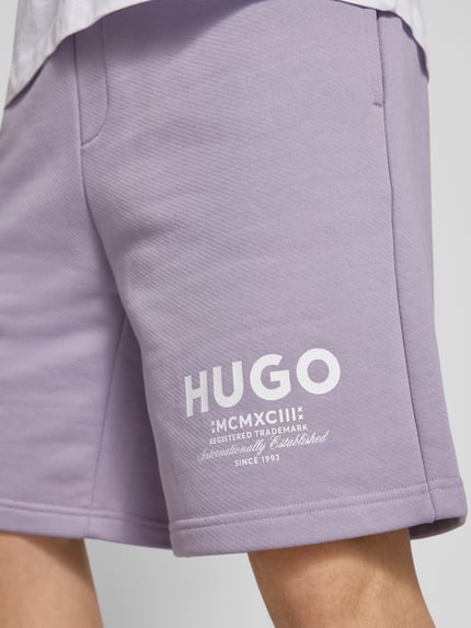 HUGO Blue Szorty w nadruk allover Jasnofioletowy 3