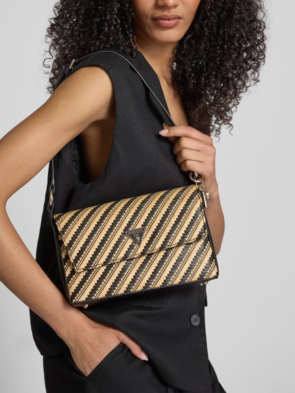 GUESS Handtas met labelapplicatie, model 'SIMONA' Zwart - 1
