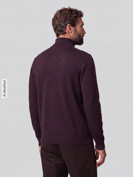 Jake*s Studio Men Regular Fit Rollkragenpullover aus reiner Wolle Bordeaux 5