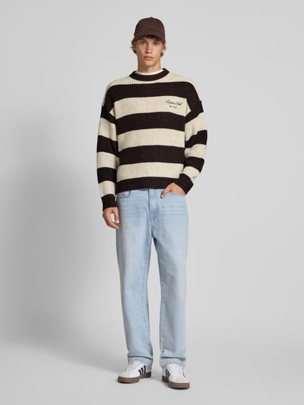 REVIEW Gebreide pullover met labelstitching Ecru - 1