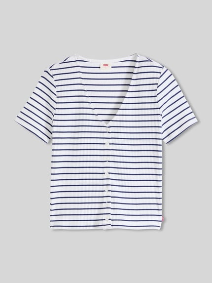 Levi's® t-shirt z listwą guzikową Écru 2