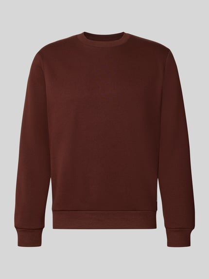 Produktfoto, Regular Fit Sweatshirt mit Baumwoll-Anteil Modell 'Bradley' von JACK & JONES, dunkelbraun, Rundhalsausschnitt, gerippte Abschlüsse, glatte Struktur