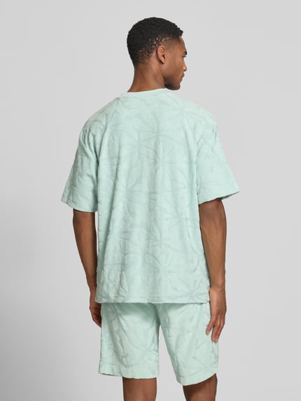 BOSS Orange Regular Fit T-Shirt aus Baumwoll-Mix Modell 'TE_FLOWER' Tuerkis 5