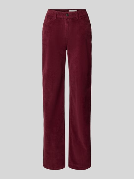 NOISY MAY® Spodnie sztruksowe o kroju straight fit model ‘OLANDA’ Bordowy 2