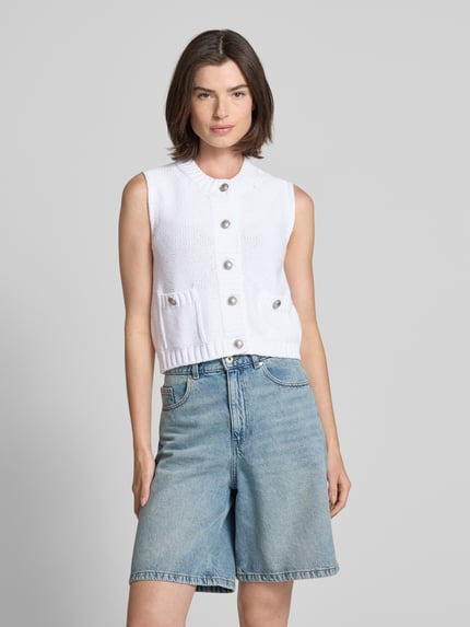 monari Mouwloos vest met zijzakken Offwhite - 4