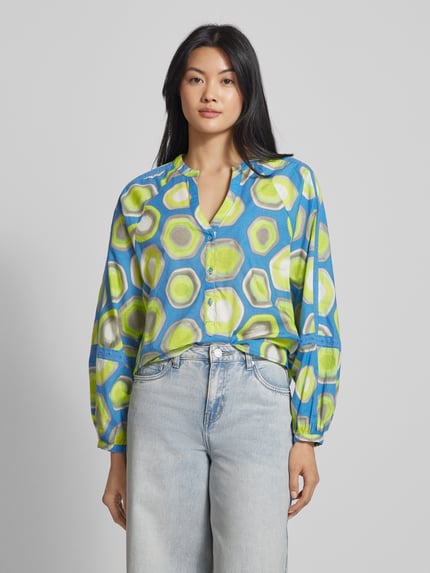 Emily Van den Bergh Bluse mit Allover-Print Blau 4
