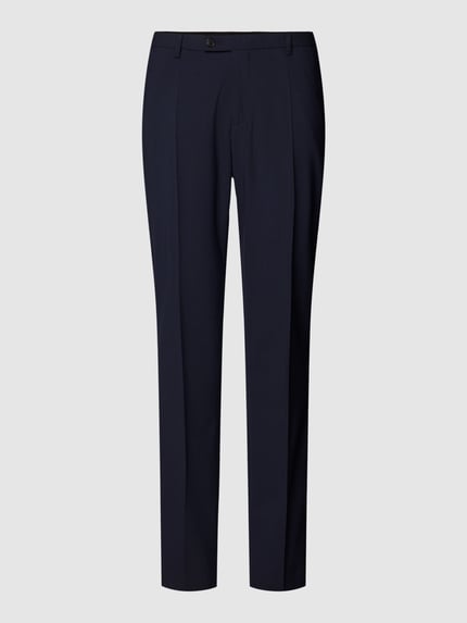 CG – CLUB of GENTS Spodnie garniturowe o kroju slim fit z dodatkiem wełny model „Cedric” Granatowy 2