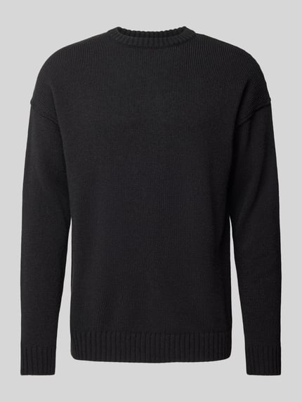 DRYKORN Gebreide pullover met extra brede schouders, model 'Malio' Zwart - 2