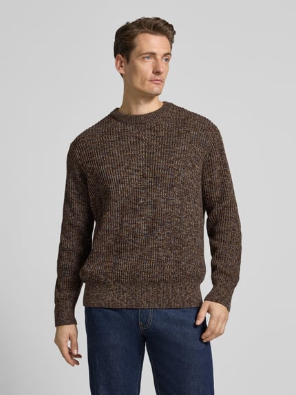 Selected Relaxed Fit Pullover aus reiner Baumwolle Modell 'TILUM' Dunkelbraun 4