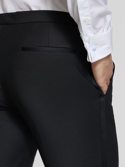 CG – CLUB of GENTS Pantalon met persplooien, model 'Pierre' Zwart - 3