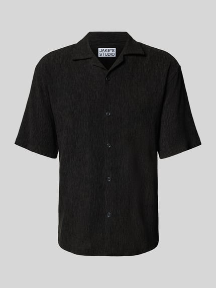 Jake*s Studio Men Regular Fit Freizeithemd mit Reverskragen Black 2