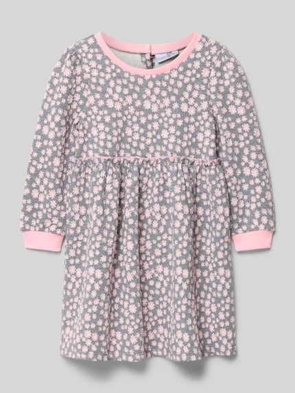 Happy Girls Midikleid mit Rundhalsausschnitt Mittelgrau Melange 1
