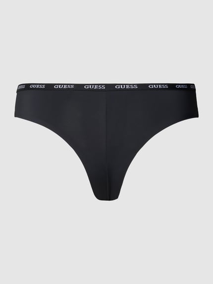 GUESS String met elastische band met logo, model 'DARCEY BRAZILIAN' Zwart - 3