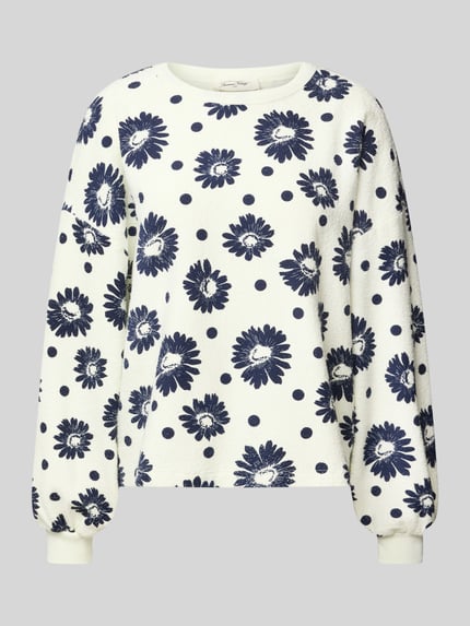 American Vintage Sweatshirt mit gerippten Abschlüssen Modell 'BOBYPARK' Offwhite 2