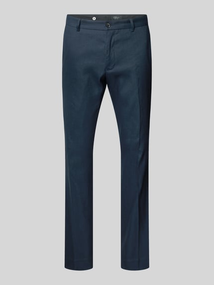 Productfoto, Regular Fit Anzughose aus Leinen-Mix van s.Oliver BLACK LABEL, look: effen kleuren, regular fit pasvorm, linnenmix, riemlussen, zij-steekzakken, achterzakken