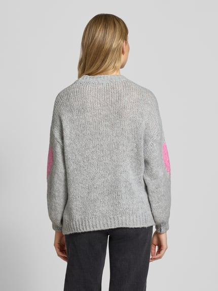 ZABAIONE Gebreide pullover met ronde hals, model 'Bo44nita' Middengrijs - 5