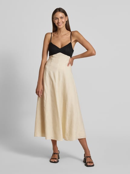 Forever New Abendkleid aus Leinen im Two-Tone-Look Beige 4