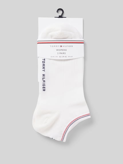 Tommy Hilfiger Sneakersokken met labelprint in een set van 2 paar Wit - 3
