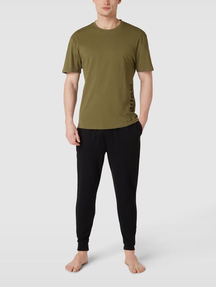 HUGO Relaxed Fit T-Shirt mit Label-Print Oliv 1
